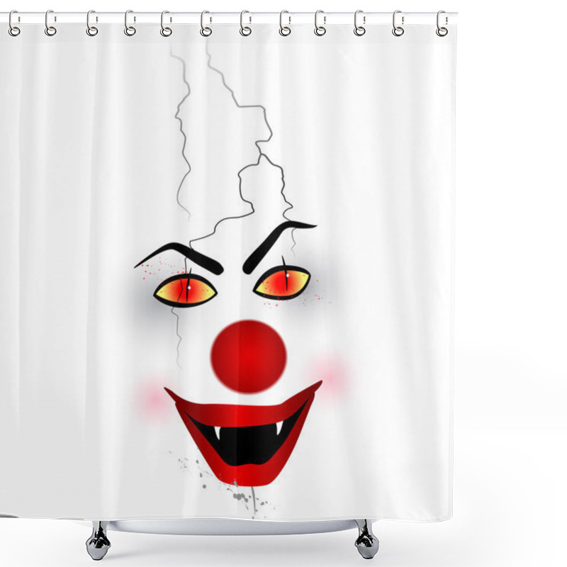 Personality  Scary Face - Clown On The White Background Shower Curtains