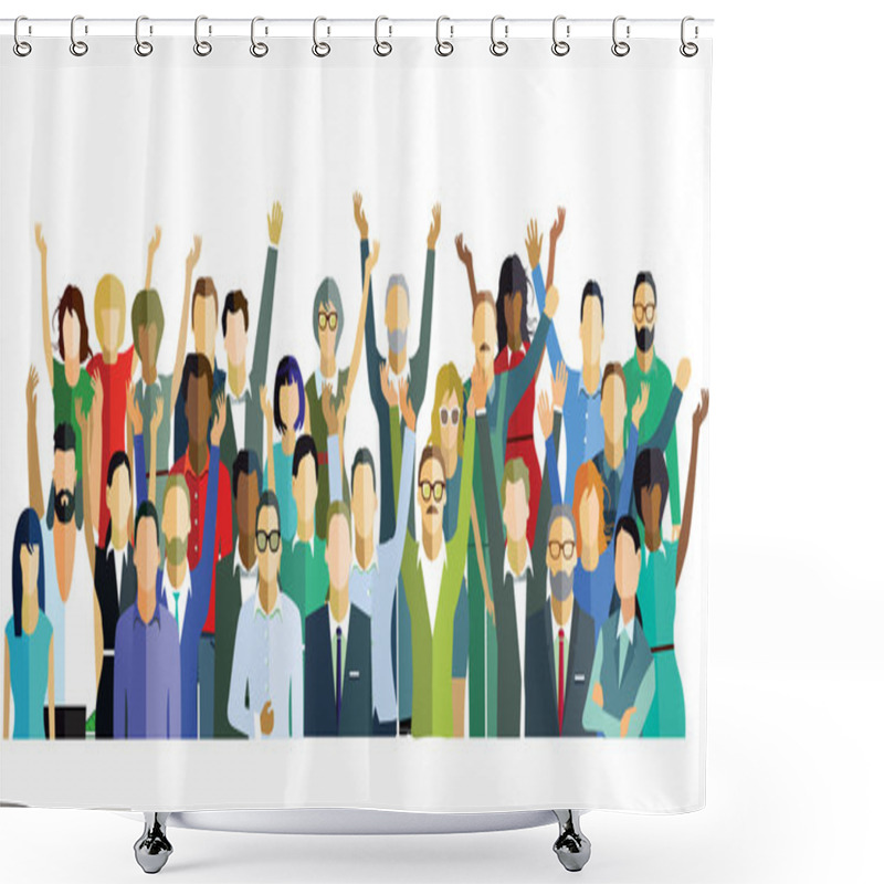 Personality  Joy In The Group Shower Curtains