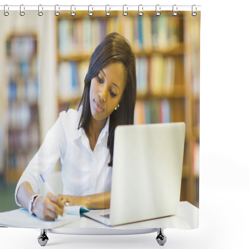 Personality  Student Studying In Library Shower Curtains