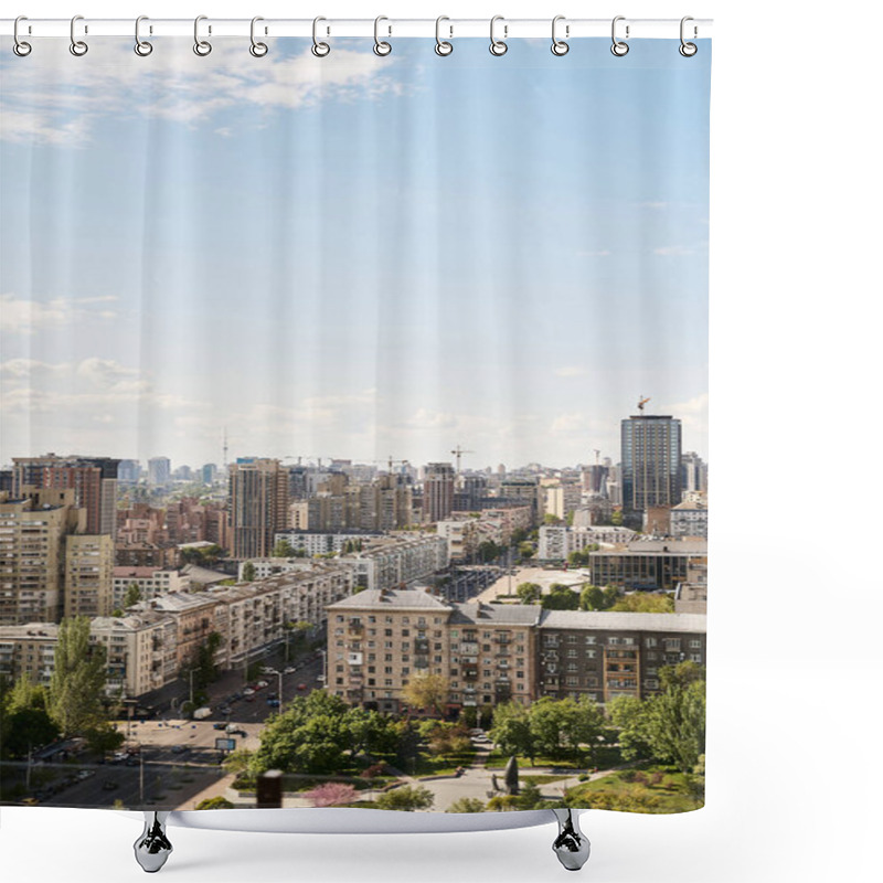 Personality  A Bustling City With Impressive Skyscrapers Dominating The Skyline, Showcasing The Modern Architecture And Lively Urban Environment Shower Curtains