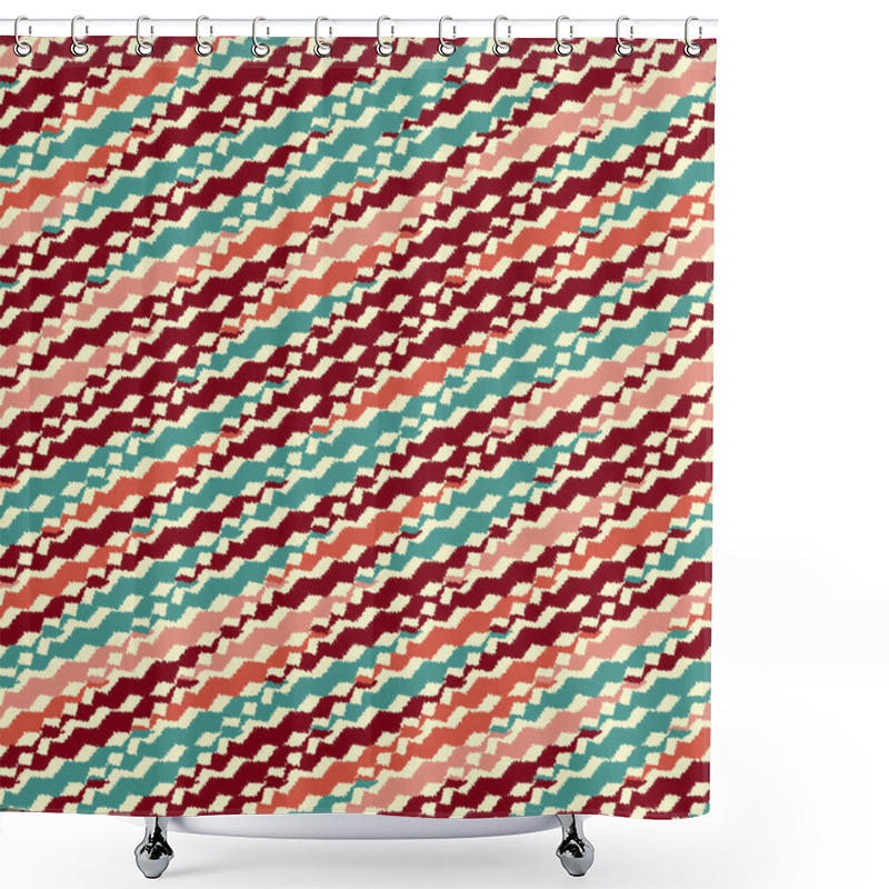 Personality  Seamless Abstract Pattern With The Image Of Diagonal Stripes. Shower Curtains