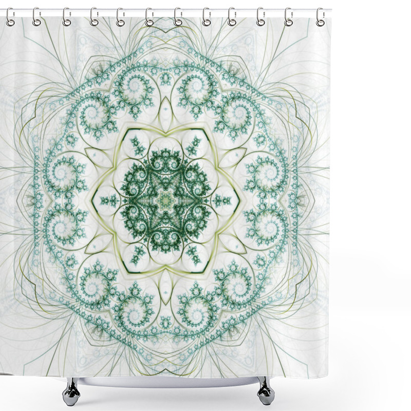 Personality  Swirly Fractal Mandala, Digital Artwork For Creative Graphic Design Shower Curtains