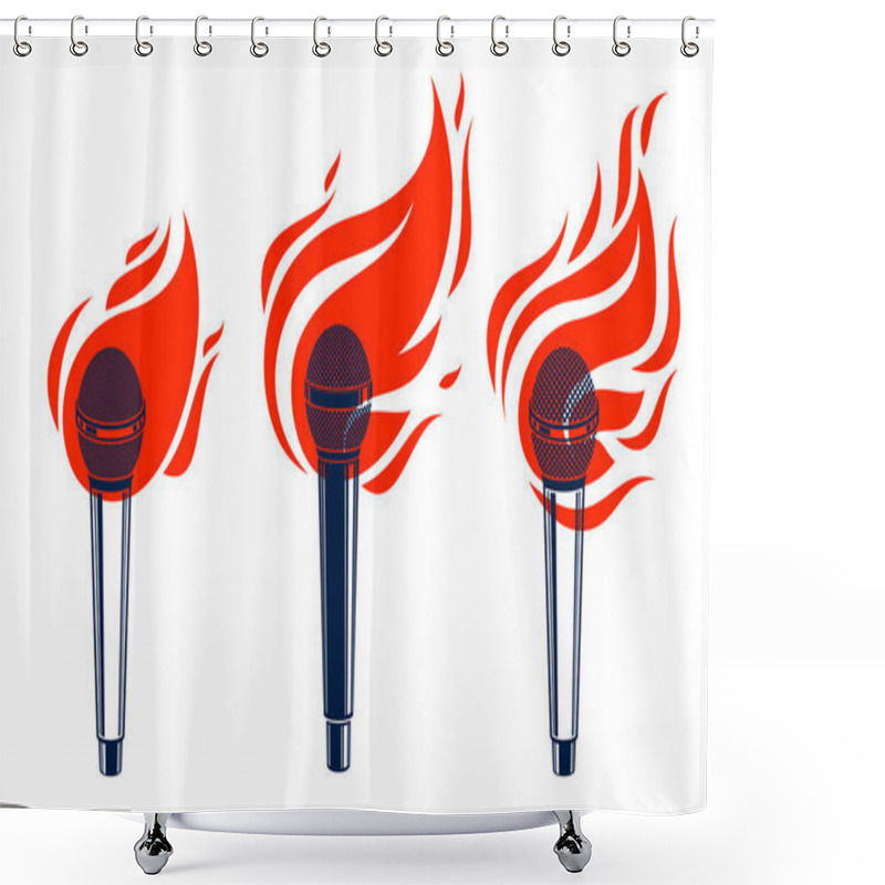 Personality  Microphone On Fire, Hot Mic In Flames, Rap Battle Rhymes Music,  Shower Curtains