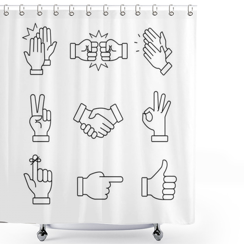 Personality  Clapping Hands And Other Gestures Shower Curtains