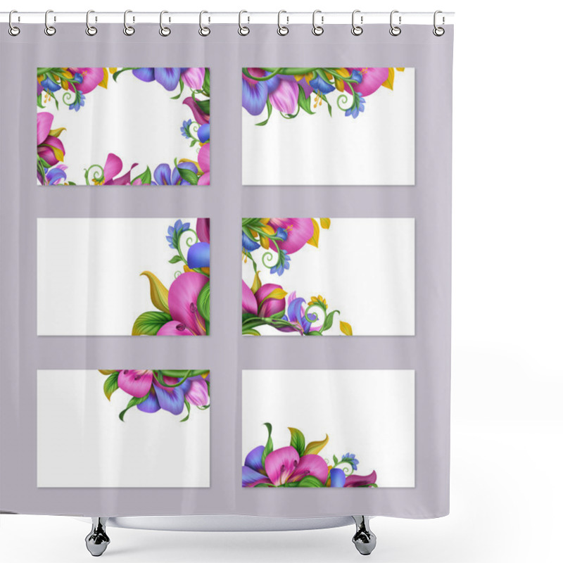 Personality  Floral Card Template Set Shower Curtains