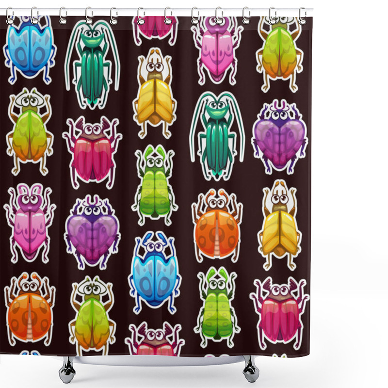 Personality  Funny Square Seamless Pattern Shower Curtains