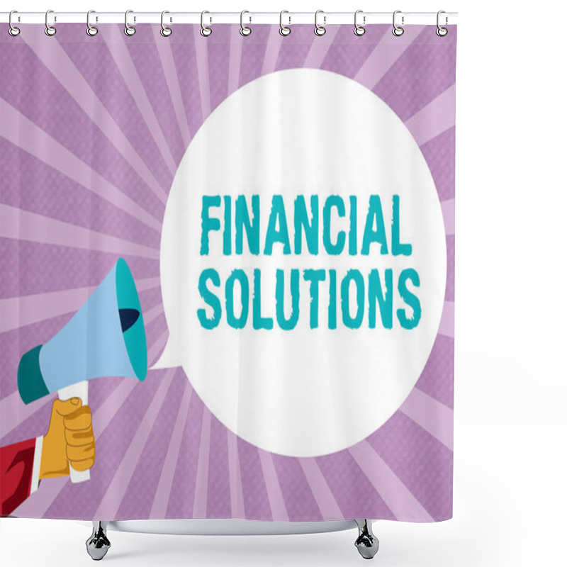 Personality  Text Sign Showing Financial Solutions. Conceptual Photo To Save Money On Insurance And Protection Needs Shower Curtains