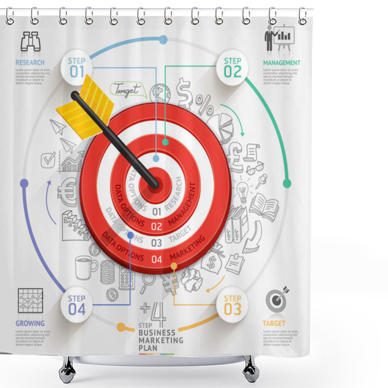 Personality  Business Target Marketing Concept. Shower Curtains