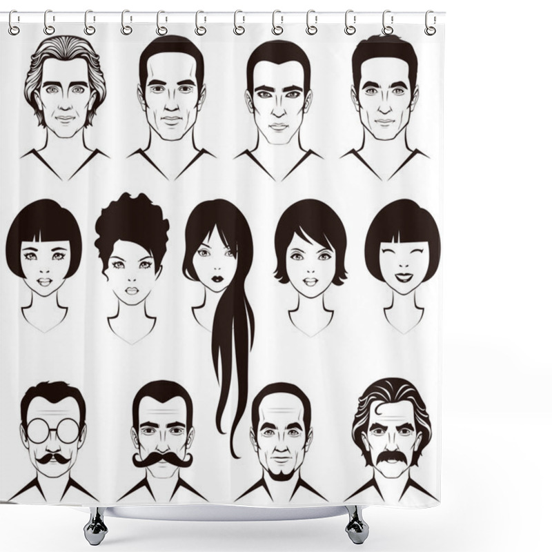 Personality  Head Character Of Man And Woman Shower Curtains