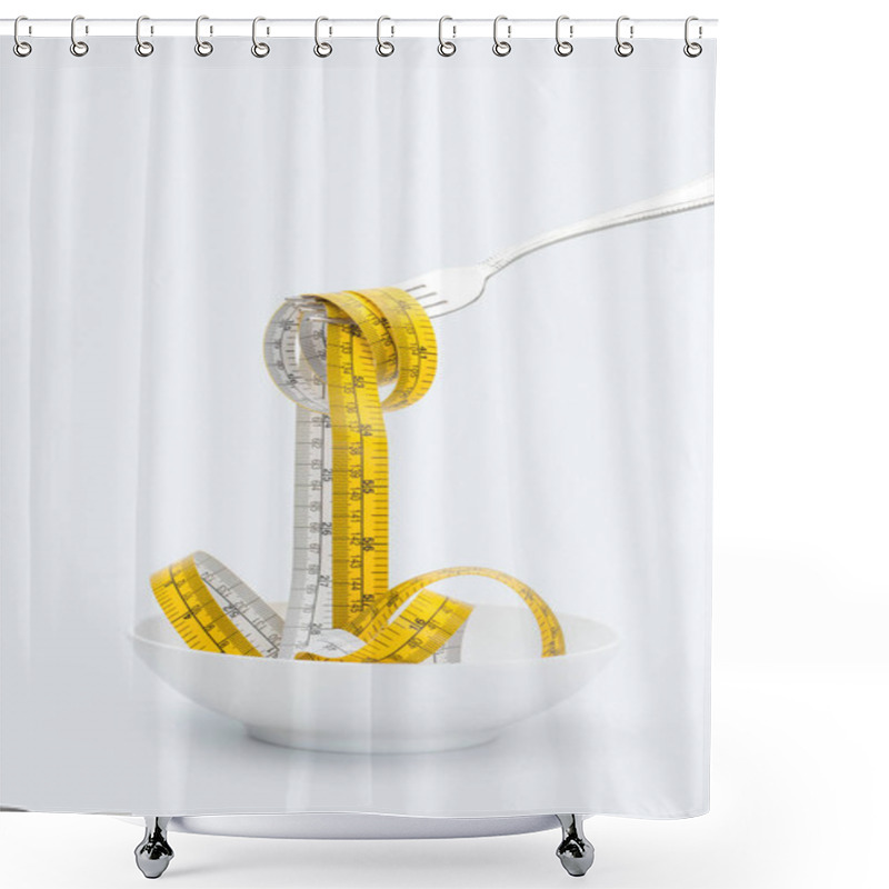 Personality  Measuring Tape On Fork Shower Curtains