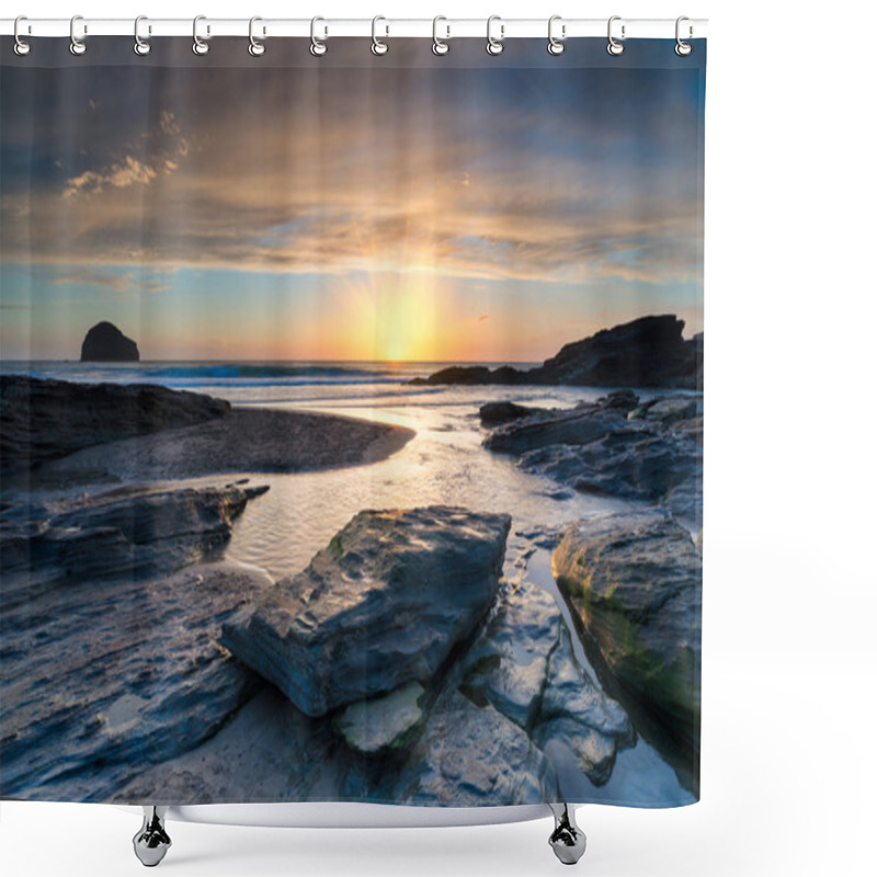 Personality  Trebarwith Strand Beach Shower Curtains