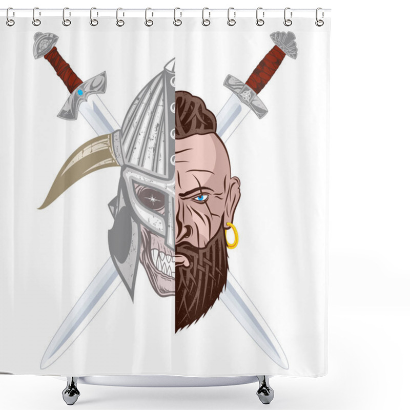 Personality  Viking_Skull_Sword Shower Curtains