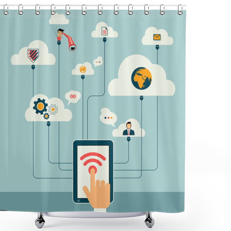 Personality  Cloud Computing Concept Design Shower Curtains