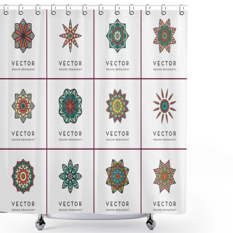 Personality  Ornament Beautiful  Card With Mandala. Shower Curtains