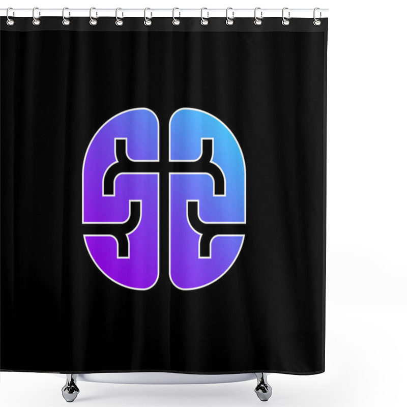 Personality  Brain Blue Gradient Vector Icon Shower Curtains