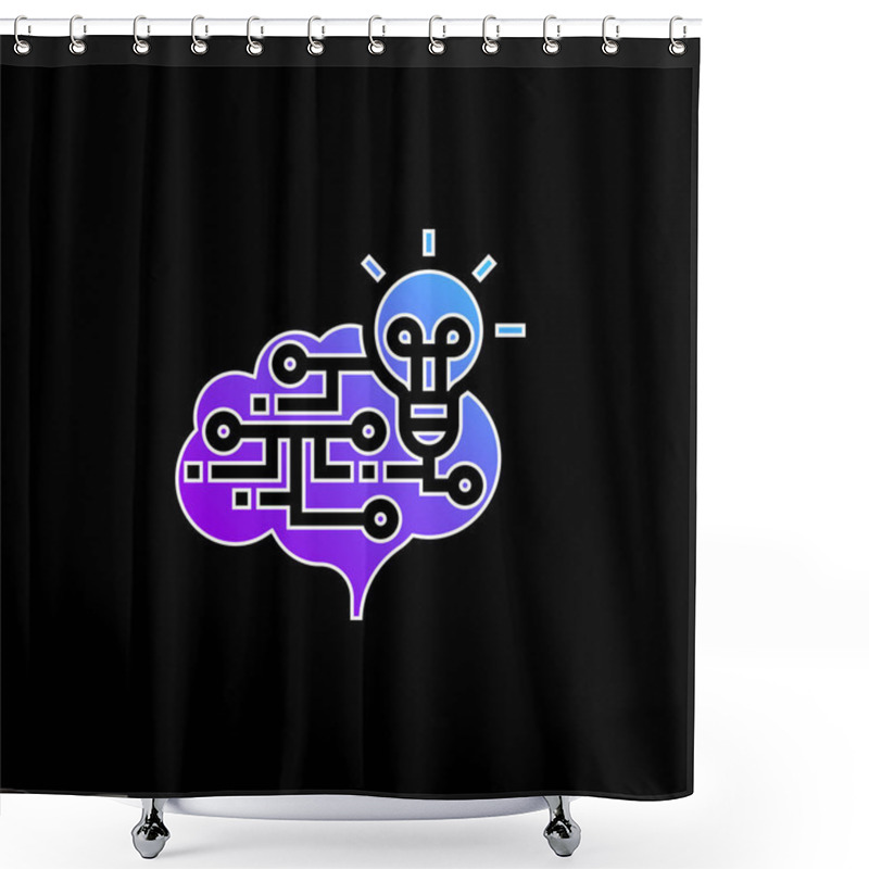 Personality  Brain Blue Gradient Vector Icon Shower Curtains