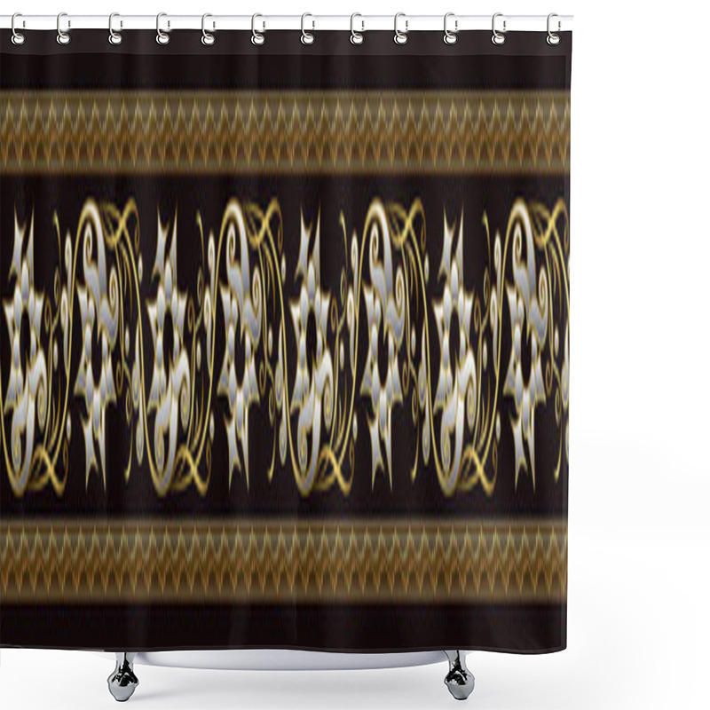 Personality  Modern Vector Volumetric Floral Stripe Background. Shower Curtains