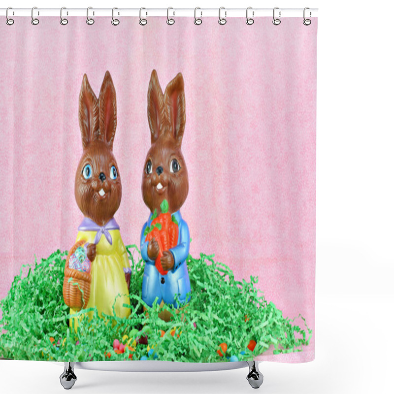 Personality  Mr. And Mrs. Easter Bunny Shower Curtains