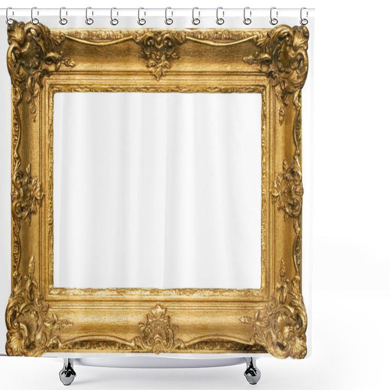 Personality  Gold Plated Wooden Picture Frame With Clipping Path Shower Curtains