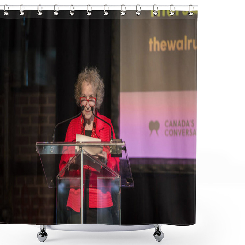 Personality  JUNE 14, 2018 - TORONTO, CANADA: MARGARET ATWOOD TALKS AT 'THE WALRUS TALKS THE FUTURE IN TORONTO' EVENT AT EVERGREEN BRICKWORKS. Shower Curtains