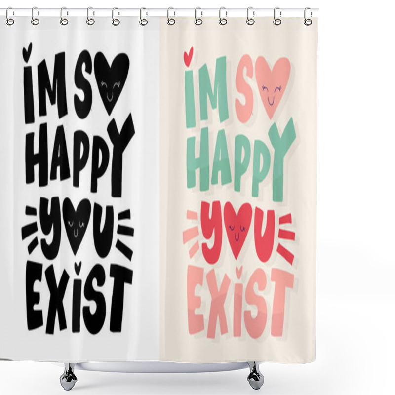 Personality  Trendy Hand Drawn Doodle Lettering Quote. Lettering For T-shirt Design, Mug Print, Bag Print, Clothes Fashion. 100% Hand Drawn Vector Image. Shower Curtains