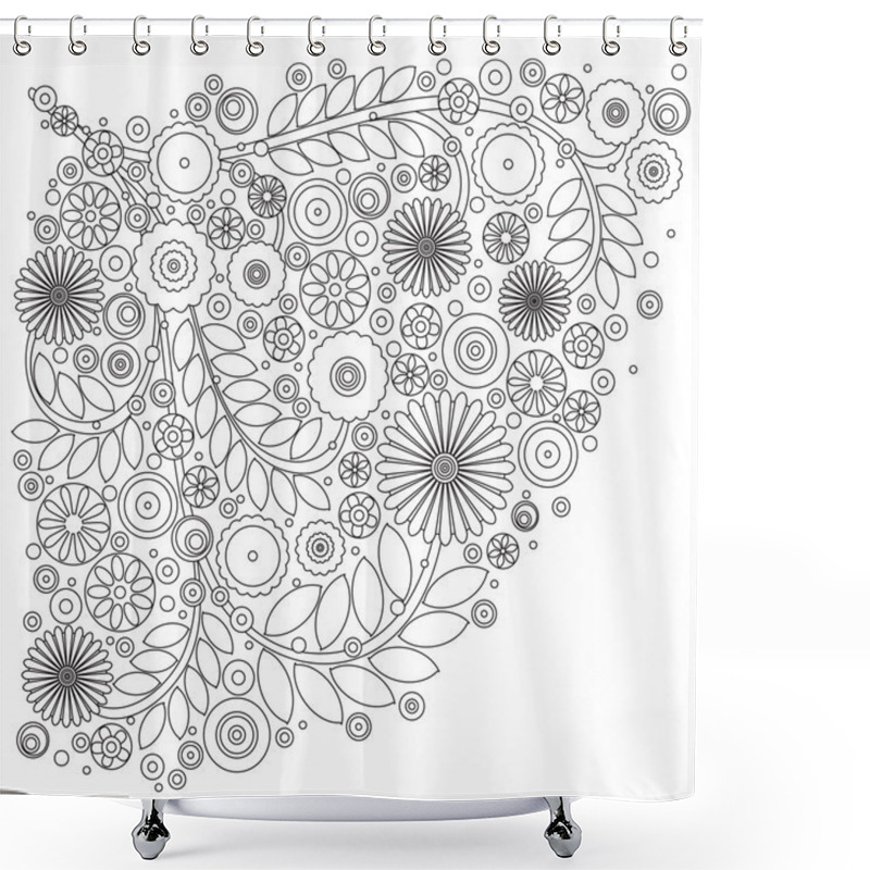 Personality  Floral Design Elements Shower Curtains