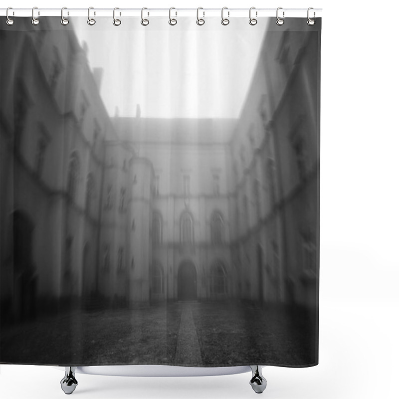 Personality  Courtyard In The Fog Shower Curtains