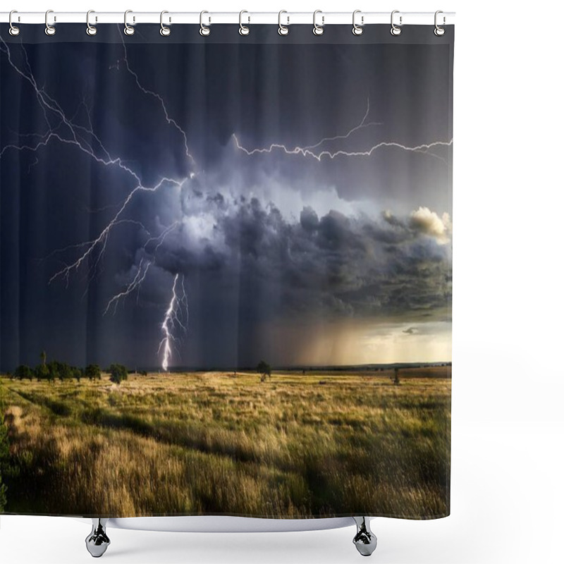 Personality  A Stormy Sky With Lightning Shower Curtains