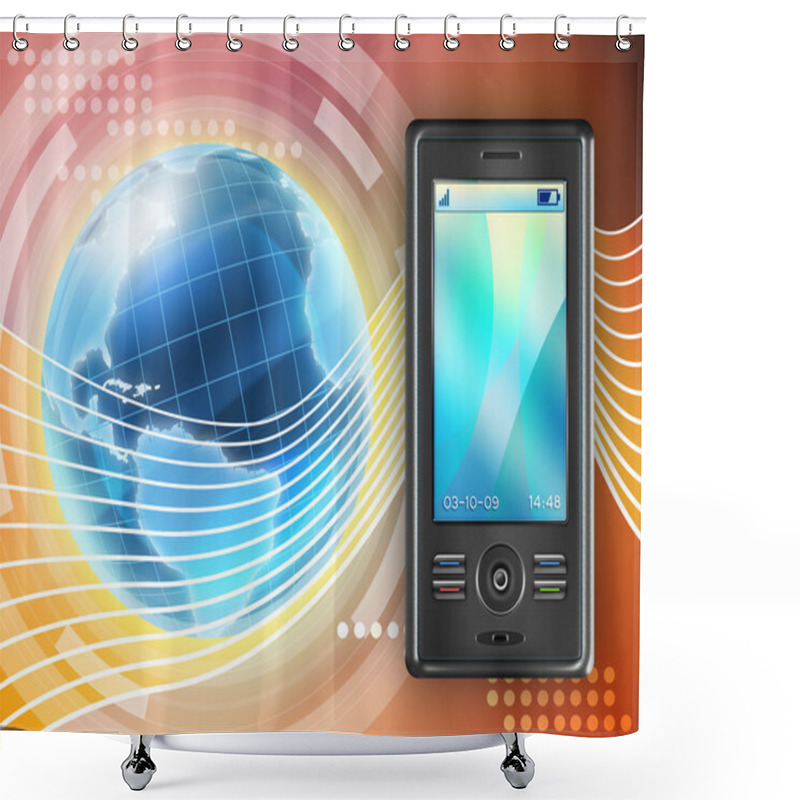 Personality  Mobile Communication Shower Curtains