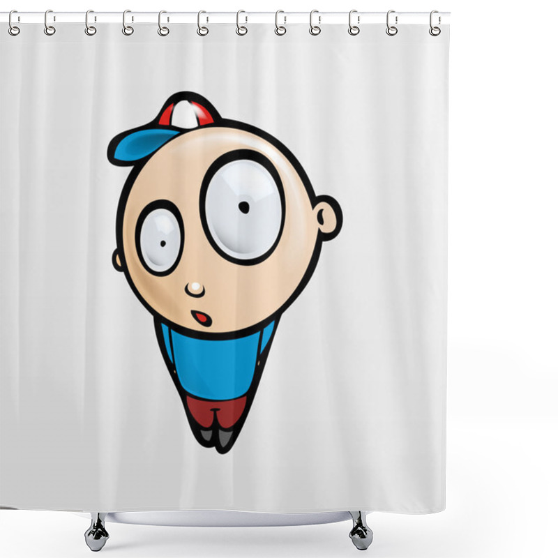 Personality  Vector Illustration Of A Cute Boy. Shower Curtains