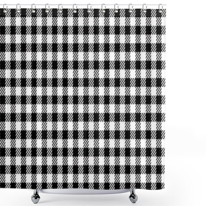 Personality  Black Gingham Pattern Background.Texture From Rhombus.Vector Illustration.EPS-10. Shower Curtains