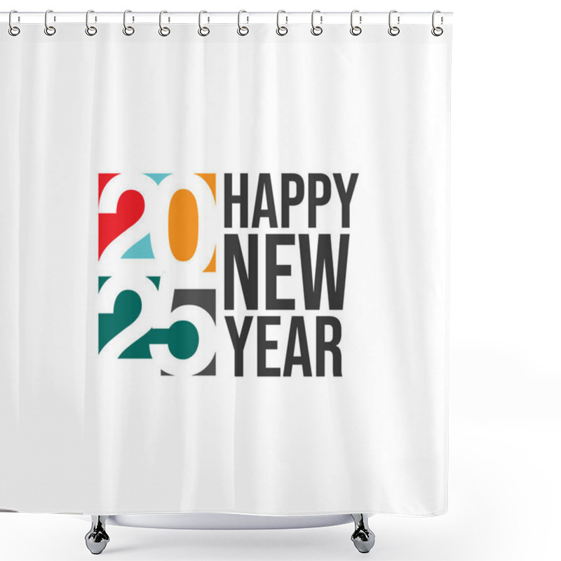 Personality  Happy New Year 2025 Greeting Vector. Happy New Year 2025 Background Vector Image Shower Curtains