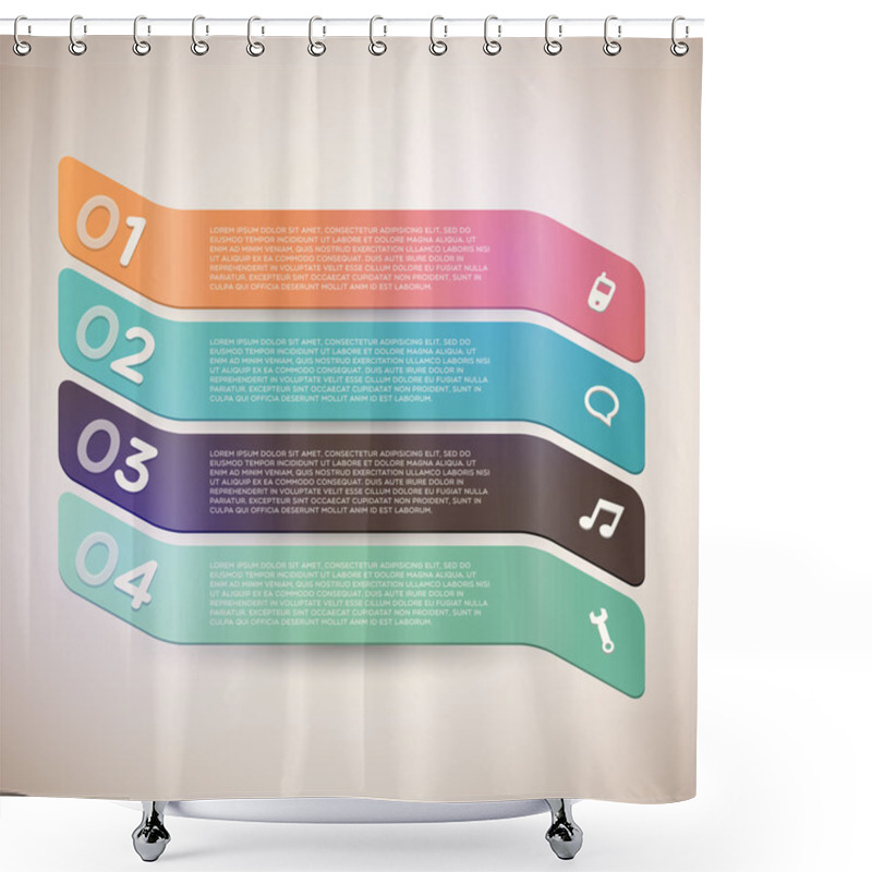 Personality  Banners With Numbers,  Vector Illustration  Shower Curtains