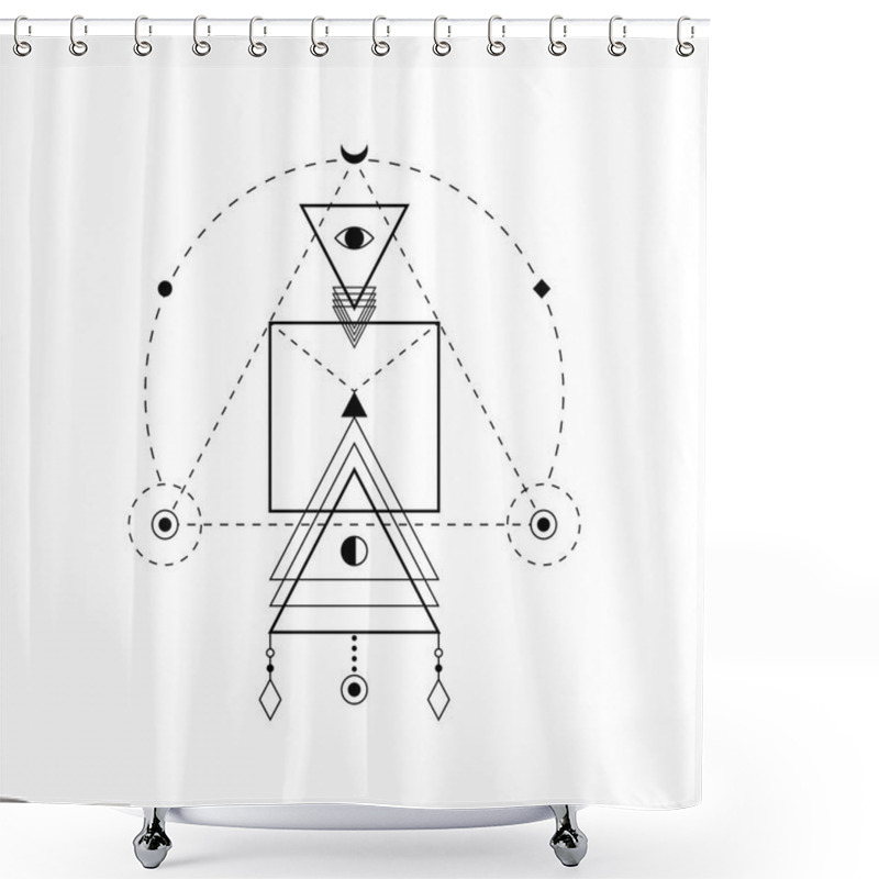 Personality  Sacred Geometry Forms, Shapes Of Lines, Logo, Sign, Symbol. Shower Curtains