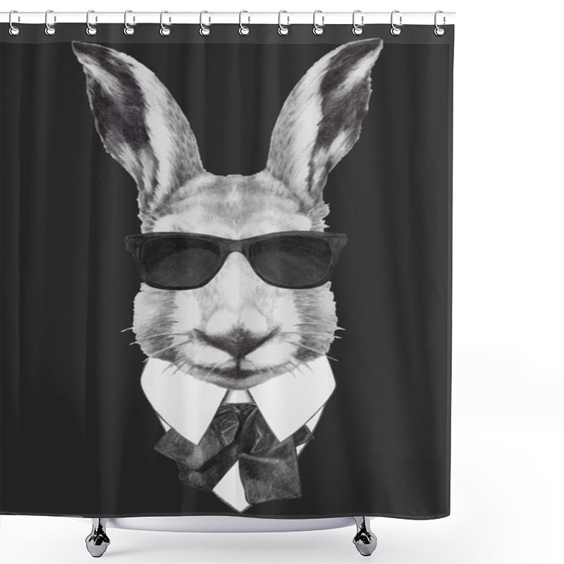 Personality  Fashion Illustration Of Rabbit Shower Curtains