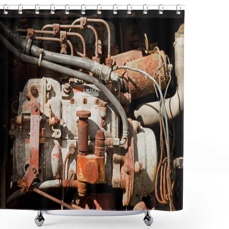 Personality  Antique Engine Background Shower Curtains