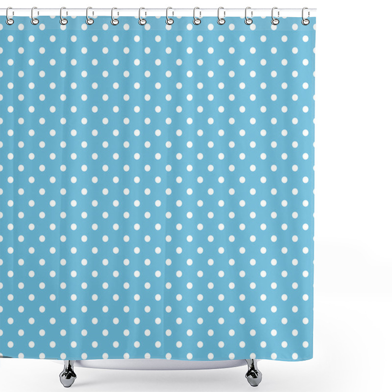 Personality  Seamless Blue Polka Dot Background Shower Curtains