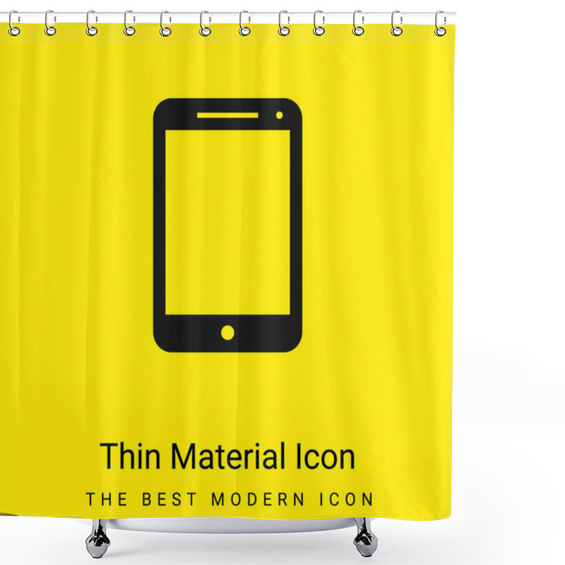 Personality  Big Screen Smartphone Minimal Bright Yellow Material Icon Shower Curtains