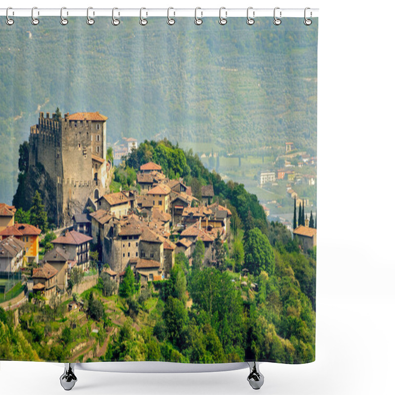 Personality  Tenno, Trentino Alto Adige (Italy), Village And Castle Shower Curtains