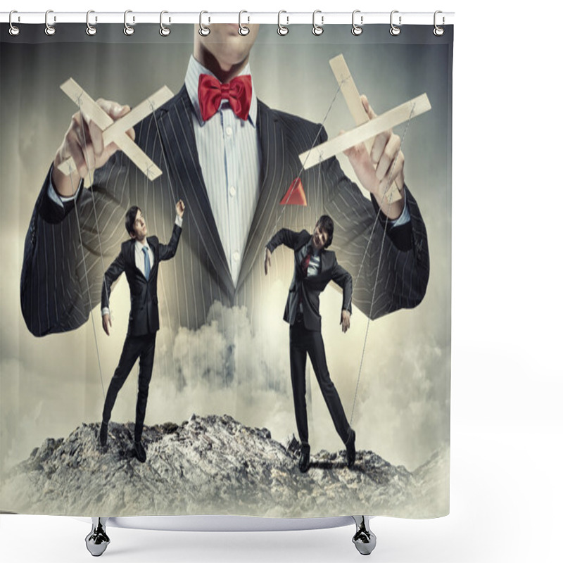 Personality  Businessman Puppeteer Shower Curtains