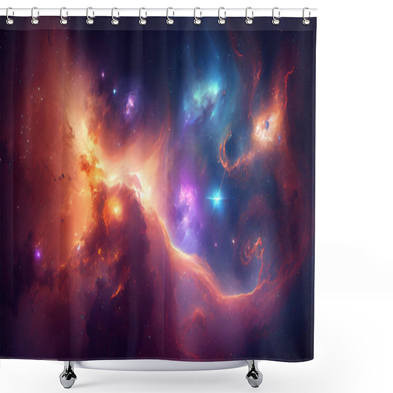 Personality  Abstract Space Background With Nebula, Stars And Galaxies. Elements Of This Image Furnished Shower Curtains