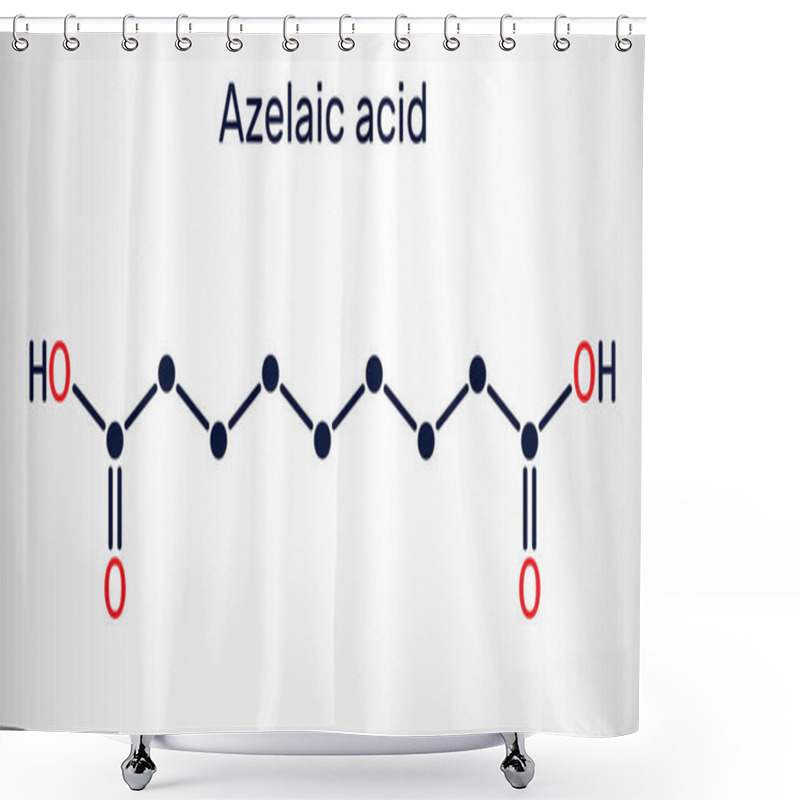 Personality  Azelaic Acid, AzA, Nonanedioic Acid Molecule. It Is Saturated Dicarboxylic Acid, Is Effective Against A Number Of Skin Conditions, Acne. Skeletal Chemical Formula. Vector Illustration Shower Curtains