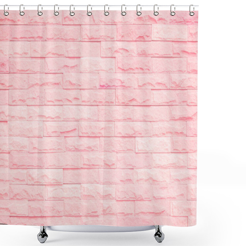 Personality  Pastel Pink And White Brick Wall Texture Background. Pink Brick Wall. Pink Brick Wall Texture On Street. Shower Curtains