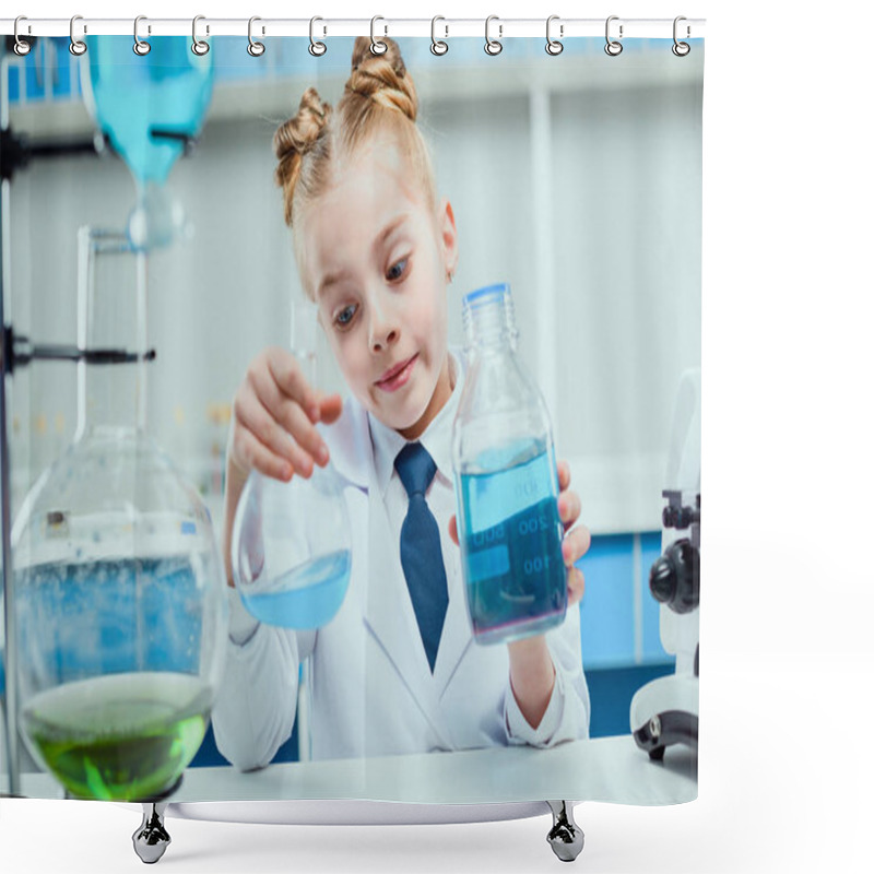 Personality  Little Scientist In Lab  Shower Curtains