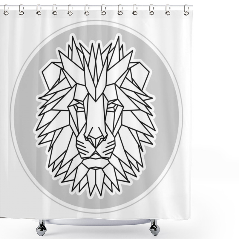 Personality  African Lion Head Icon Shower Curtains