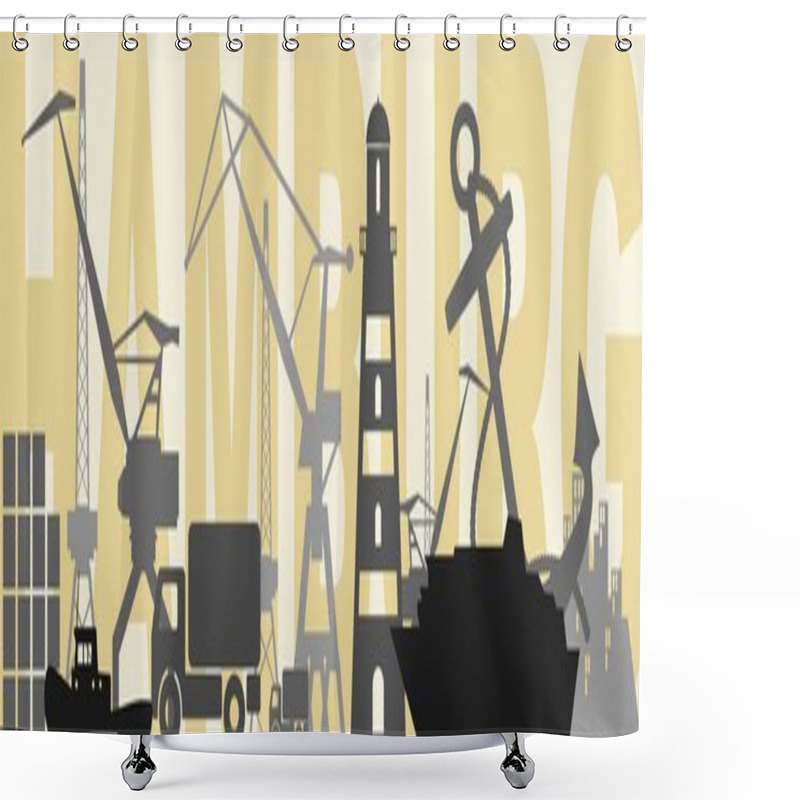 Personality  Commercial Seaport Abstraction Shower Curtains