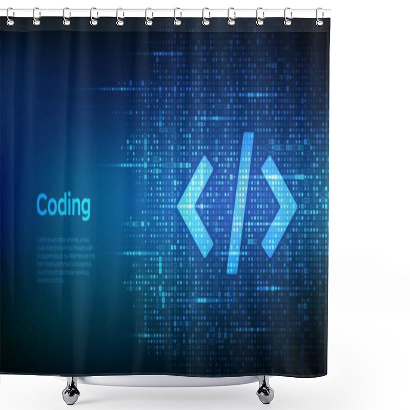 Personality  Programming Code. Coding Or Hacker Background. Programming Code Icon Made With Binary Code. Digital Binary Data And Streaming Digital Code. Matrix Background With Digits 1.0. Vector Illustration Shower Curtains