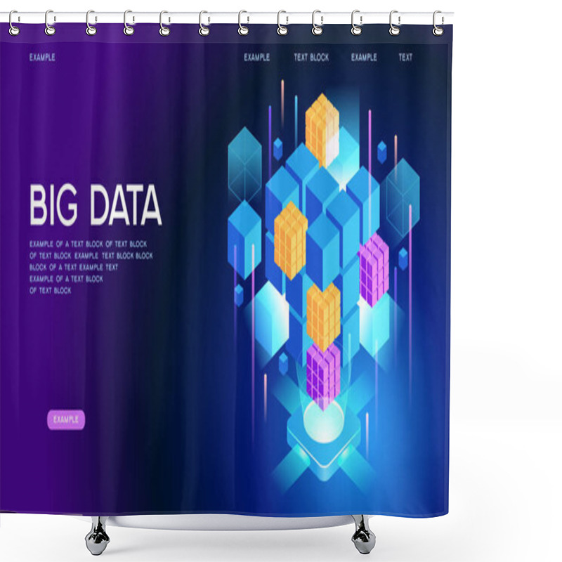 Personality  Big Data Web Banner Shower Curtains