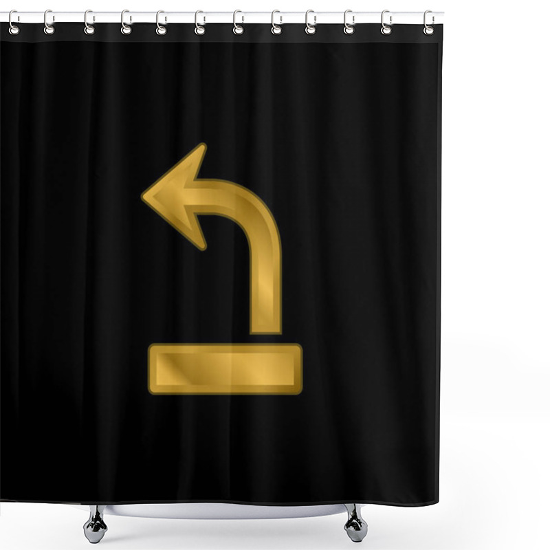 Personality  Arrow Out Gold Plated Metalic Icon Or Logo Vector Shower Curtains