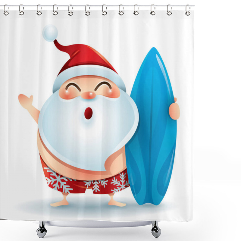 Personality  Santa Claus In Swimsuit Shower Curtains